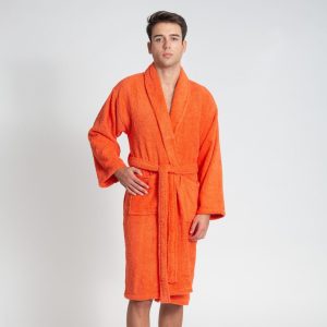 Albornoz Hombre naranja – Oferta 2×1 – Bata 100% Algodón