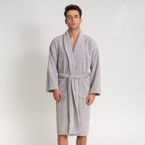 Albornoz Hombre perla – Oferta 2×1 – Bata 100% Algodón