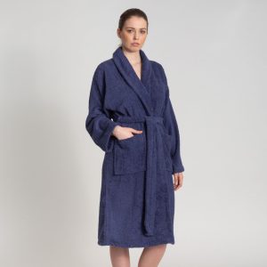 Albornoz Mujer marino – Oferta 2×1 – Bata 100% Algodón