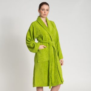 Albornoz Mujer pistacho – Oferta 2×1 – Bata 100% Algodón