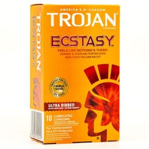Preservativos Trojan Ectasy Super Ribbed. 10 unidades