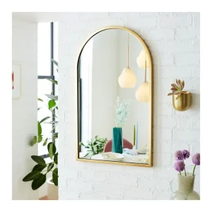 Espejo Arqueado Aluminio Dorado