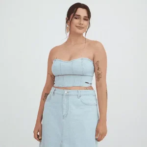 Corset Denim Sin Mangas celeste Acuarela