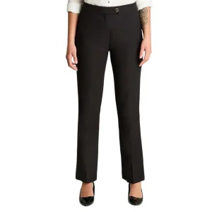PANTALON RECTO CON BOTON A LA VISTA NEGRO LDP