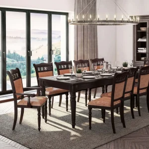 Juego Comedor 8 Sillas 2 Sitiales Grand Le Blanc / Mesa sin Extensión Cic