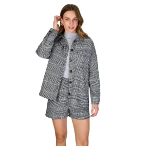 Chaqueta Cuadros Javiera Gris Eclipse