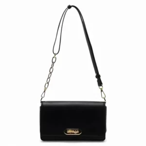 Cartera Mujer Retro con Tapa Pequeña Negra Gacel