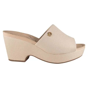 Sandalia Modare Plataforma Beige Texturizada Ultraconfort